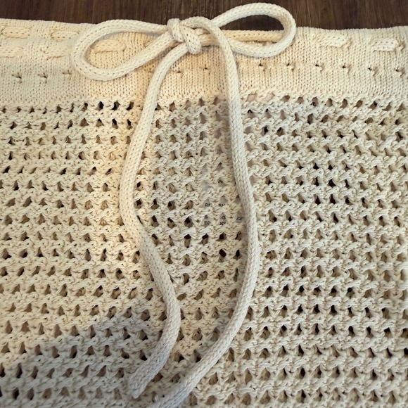 Good American Crochet Mini Skirt Women's L Ecru Boho Beach Vacation Resortwear - Picture 7 of 12